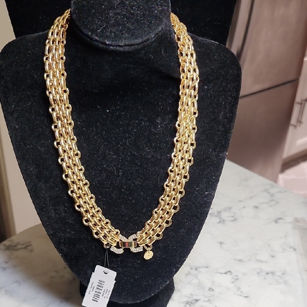 Talbots Gold Double Chain Necklace - Picture 2 of 7